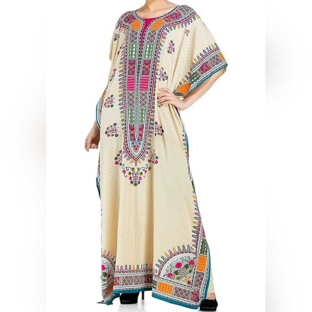 Gypsie Blu Good Times Colorful Kaftan Dress